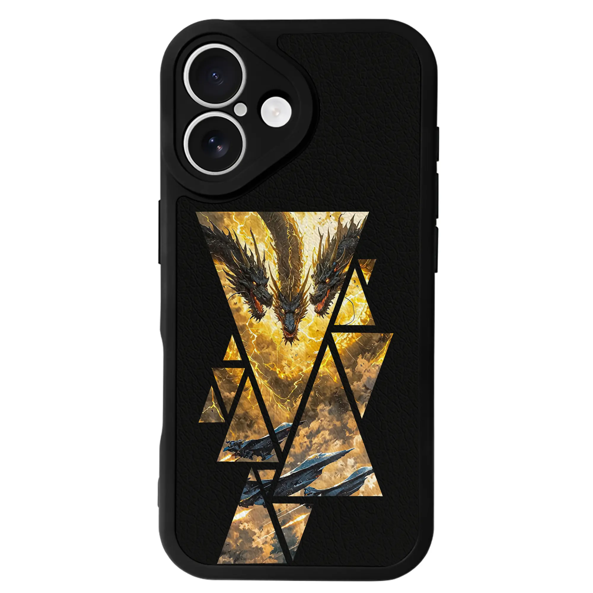 ゴジラ グッズ,キングギドラ - IPhone 16シリーズ対応 ・ シリコンスマホケース ・ レザー調 ・ 高精度フィット ・ 耐衝撃 ・ ワイヤレス充電対応 ・ 精密カット